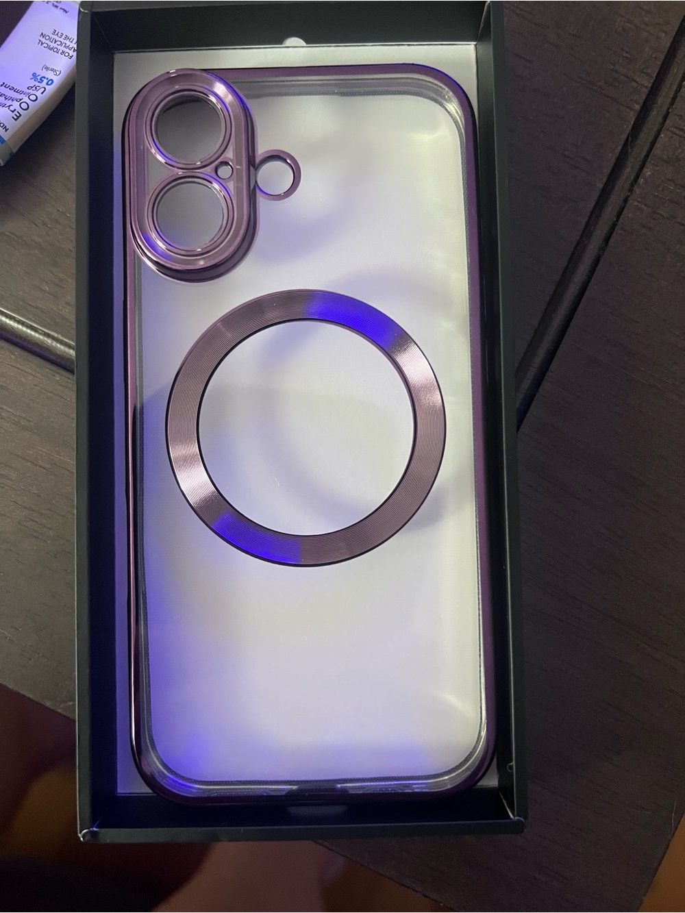 OOK Clear Purple Metallic Ring Magnetic IPhone 17 Case NEW